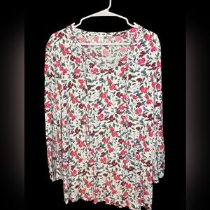 Old Navy Floral Blouse with Pink and Blue Accents